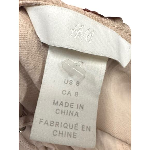 H&M Pale Peachy-Pink Silky Lace Trimmed Spaghetti Strap Camisole Top US 8 - Picture 3 of 5